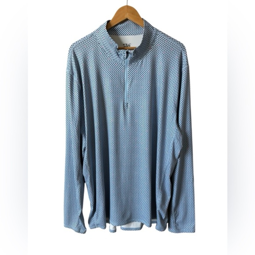 1764‎ Men’s Golf Quarter Zip Pullover 2XL Blue Performance Stretch NWOT